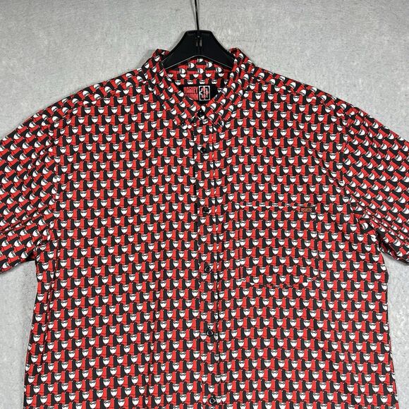 RSVLTS Harley Quinn 30 Mens XL Kunuflex Button Shirt Black Red Mosaic Mini Quinn - Picture 2 of 12
